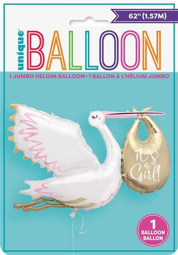 Ballon en aluminium Cigogne « C’est une fille »